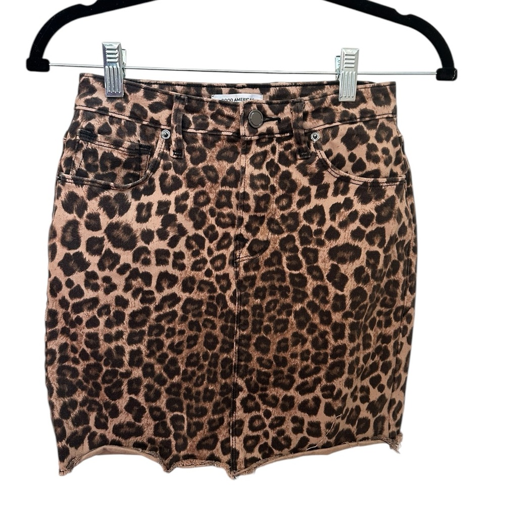 Good American cheetah print mini skirt- size 0/25